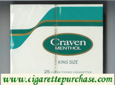Craven Menthol king size 25 filter tipped cigarettes